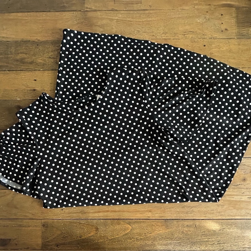 TIANA B Black & White Polka Dot Swing | Soft Knit Short Sleeve Dress - Picture 3 of 15